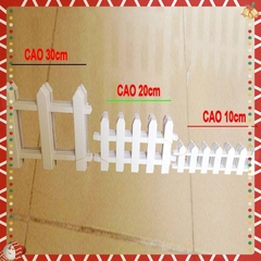 Hàng rào nhựa lắp ghép trắng  trang trí cây thông noel set 6 miếng dài 160cm ( mầm non)