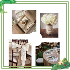 Cuộn vải lanh ren đay nghệ thuật 5 mét 1 cuộn deco trang trí làm STEAM