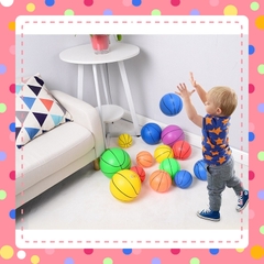 Bóng rổ trẻ em bơm hơi cao su mềm dẻo an toàn cho bé loại 20cm