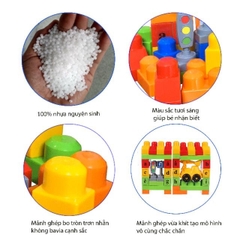Đồ chơi xếp hình cao cấp VIJAGO 70 chi tiết (VJG028) Hàng Việt Nam cao cấp