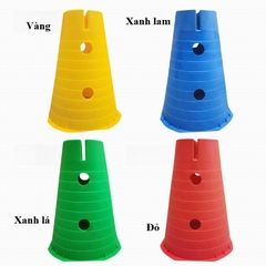 Set bộ 8 chóp nón 4 gậy ( chóp cao 30cm) chóp vận động mầm non - tiểu học