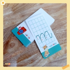 Bộ Thẻ Học Chữ Cái và Chữ Số  2 mặt  44 thẻ/ 1 bộ  Cho Trẻ Mầm Non