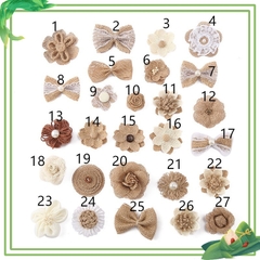 Nơ Vải bố handmade trang trí quà tặng lễ hội, Steam mầm non ( Combo 5 cái)