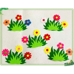 BỤI HOA cỏ TRANG TRÍ CHÂN TƯỜNG GÓC chủ đề mầm non - Tiểu học ( set 5 cái)