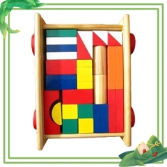 Đồ chơi Xếp hình xây dựng 30 chi tiết trên xe cho bé tuổi mầm non ( Hàng Việt nam)