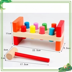 Đồ Chơi gỗ Búa Đập Cọc loại to nhiều màu sắc , Chất Liệu Gỗ ,An Toàn Cho Bé