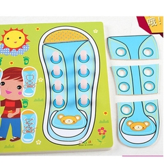 Đồ Chơi Bảng Gỗ Học Buộc Dây Giày Cho Bé Phát Triển Kỹ Năng giáo dục sớmcho trẻ