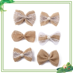 Nơ Vải bố handmade trang trí quà tặng lễ hội, Steam mầm non ( Combo 5 cái)