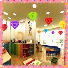 Quả cầu hình trái tim nỉ  3D treo trang trí lớp học mầm non văn phòng deco chụp ảnh size 14cm