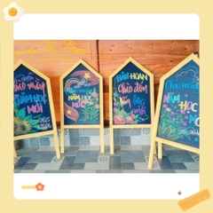 Bảng ĐEN MENU 1 mặt đen viết phấn khung gỗ  có giá đỡ dành cho các cửa hàn g cafe,trà sữa, trà chanh, đồ ăn nhanh