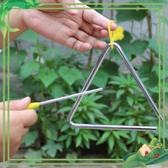Kẻng tam giác, nkangr âm nhạc, nhạc cụ gõ loại to 150mm cho bé, nhạc cụ TRIANGLE