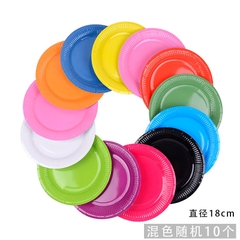 Set 10 đĩa giấy làm thủ công nhiều màu