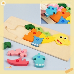 Đồ chơi gỗ tranh ghép hình -  xếp hình 3D cho trẻ  giáo dục sớm giáo dục trẻ bằng gỗ lắp ráp
