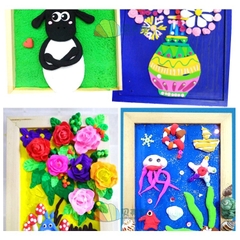 Khung ảnh Vintage khung tranh không kính bằng gỗ thông trang trí STEAM mầm non tiểu học