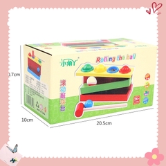 Đồ chơi đập bóng búa gỗ  2 tầng 4 bóng PT vận động  phân biệt màu sắc