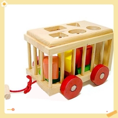 Đồ chơi Xe cũi thả hình bằng gỗ đồ chơi TT02 ( Hàng  Việt Nam sản xuất)