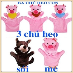 Rối bàn tay kể chuyện ( Ba chú heo con - Bông mềm an toàn) mầm non
