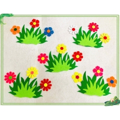 BỤI HOA cỏ TRANG TRÍ CHÂN TƯỜNG GÓC chủ đề mầm non - Tiểu học ( set 5 cái)