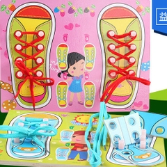 Đồ Chơi Bảng Gỗ Học Buộc Dây Giày Cho Bé Phát Triển Kỹ Năng giáo dục sớmcho trẻ