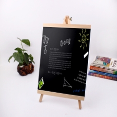 Bảng  đen menu viết phấn,viết bút dạ quang khung gỗ trang trí STEAM mầm non - tiểu học