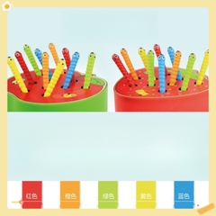 Đồ Chơi Bắt Sâu Bằng Gỗ, hình trái táo  Giáo Dục Sớm Montessori