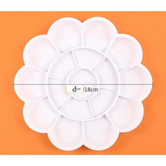 Khay đựng màu vẽ hình bông hoa đường kính 18cm