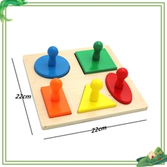Set 5 Bảng Ghép Hình gỗ Giáo Cụ Montessori - Đồ Chơi Phát Triển Tư Duy Phối Hợp Tay Mắt