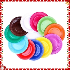 Set 10 đĩa giấy làm thủ công nhiều màu