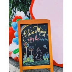 Bảng ĐEN MENU 1 mặt đen viết phấn khung gỗ  có giá đỡ dành cho các cửa hàn g cafe,trà sữa, trà chanh, đồ ăn nhanh