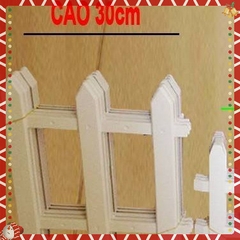 Hàng rào nhựa lắp ghép trắng  trang trí cây thông noel set 6 miếng dài 160cm ( mầm non)