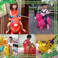 Thú nhún hươu có tặng kèm nhạc cao cấp cỡ to đại tăng cường cho trẻ vận động