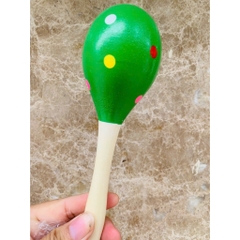 Lục lạc gỗ - Xúc xắc bầu dài loại to dài 20cm ( Giáo cụ âm nhạc) đồ dùng mầm non