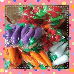 Rau củ quả bằng vải nỉ, đồ chơi tự tạo làm thủ công