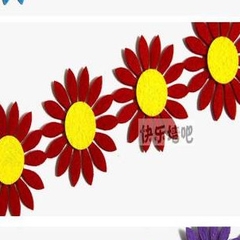 Dây hoa trang trí lớp học bằng vải nỉ -  tạo diềm bảng chủ đề dây 1 mét  ( Set 2 dây)