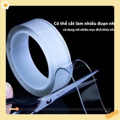 Băng Dính 2 Mặt Siêu Dính Băng Keo Nano Trong Suốt chịu lực và chịu nhiệt tốt