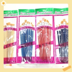 Bút lông - Cọ vẽ - Cọ tô màu đầu dẹt lông mịn set 12 Cọ Vẽ  bút lông thân gỗ