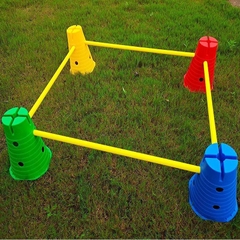 Set bộ 8 chóp nón 4 gậy ( chóp cao 30cm) chóp vận động mầm non - tiểu học