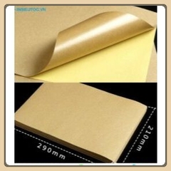 Giấy Decal có keo  da bò A4 (Giấy Kraft) xấp 100 tờ
