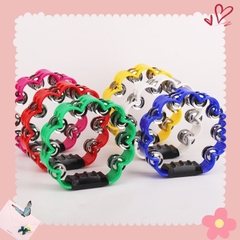 Lục lạc xúc xắc, xắc xô,cầm tay loại nhạc cụ tambourine hình hoa Size to