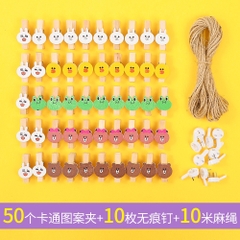 Set  50 kẹp gỗ màu nhiều hình ngộ nghĩnh Deco trang trí ( tặng kèm dây treo)