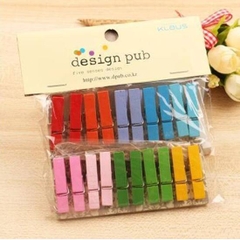 Set 10 kẹp gỗ treo ảnh trang trí tặng kèm 2 m dây hoạt hình nhiều mẫu
