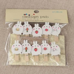 Set 10 kẹp gỗ treo ảnh trang trí tặng kèm 2 m dây hoạt hình nhiều mẫu