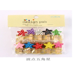 Set 10 kẹp gỗ treo ảnh trang trí tặng kèm 2 m dây hoạt hình nhiều mẫu