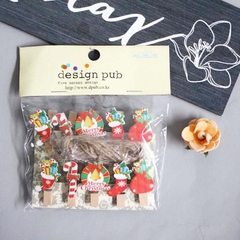 Set 10 kẹp gỗ treo ảnh trang trí tặng kèm 2 m dây hoạt hình nhiều mẫu