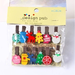 Set 10 kẹp gỗ treo ảnh trang trí tặng kèm 2 m dây hoạt hình nhiều mẫu