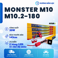 Đèn Ống Aqua+ Monster M10 - 2 Hàng LED - Đỏ Cá Không Đỏ Nước - 11 Chế Độ Màu
