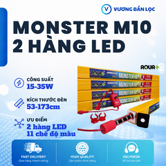 Đèn Ống Aqua+ Monster M10 - 2 Hàng LED - Đỏ Cá Không Đỏ Nước - 11 Chế Độ Màu
