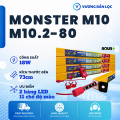 Đèn Ống Aqua+ Monster M10 - 2 Hàng LED - Đỏ Cá Không Đỏ Nước - 11 Chế Độ Màu