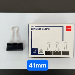 Kẹp Bướm Deli Màu Đen 15mm 25mm 41mm Hộp 12 Cái