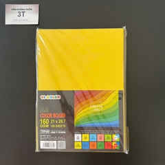Giấy bìa A4 160GSM (giấy cứng) VI.COLOR màu VÀNG CHANH